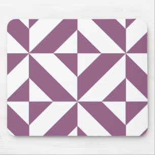 Cool Grape Geometric Deco Cube Pattern Mouse Pad
