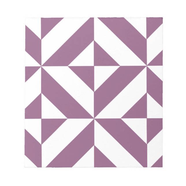 Cool Grape Geometric Deco Cube Pattern Notepad (Front)