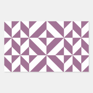 Cool Grape Geometric Deco Cube Pattern Rectangular Sticker