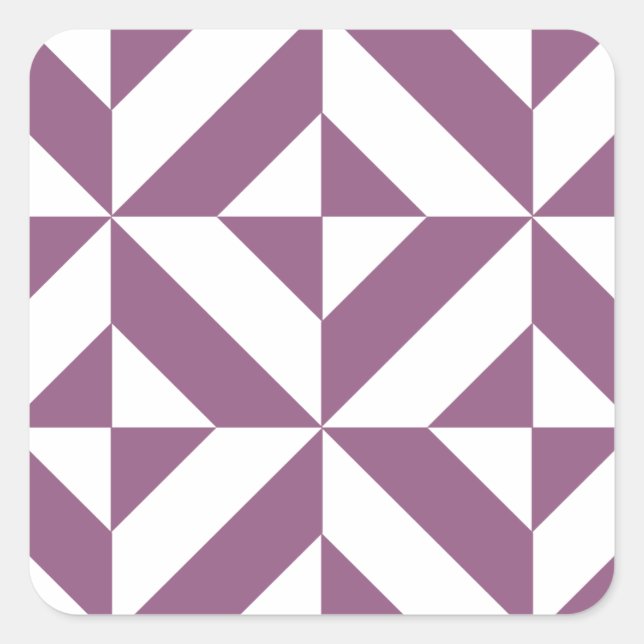 Cool Grape Geometric Deco Cube Pattern Square Sticker (Front)