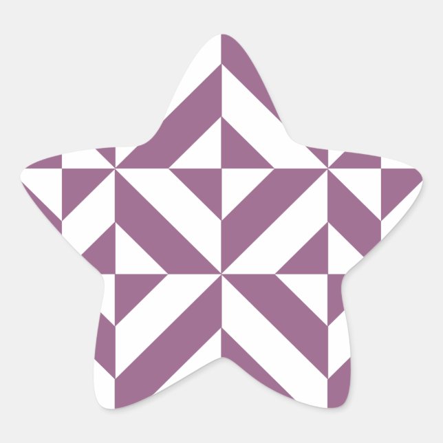 Cool Grape Geometric Deco Cube Pattern Star Sticker (Front)
