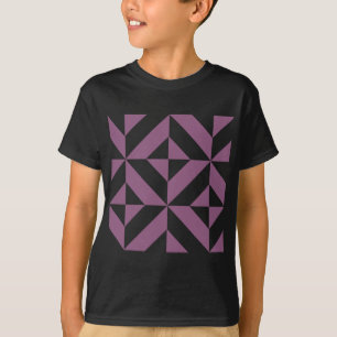 Cool Grape Geometric Deco Cube Pattern T-Shirt