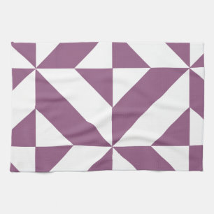 Cool Grape Geometric Deco Cube Pattern Tea Towel