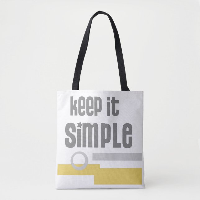 cool graphic art text tote bag keep it simple (Front)