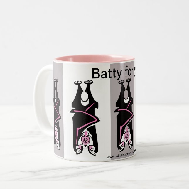 Cool - Graphic - BATTY for you -  Two-Tone Coffee Mug (Front Left)