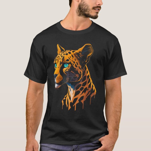 Cool Graphic Cheetah   Leopard Familly Matching T-Shirt (Front)