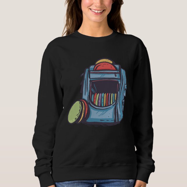 Cool Graphic Disc Golf Backpack Sweatshirt (Front)