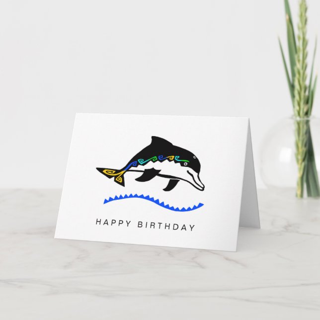 Cool graphic DOLPHIN - Ocean Wildlife - Card (Front)