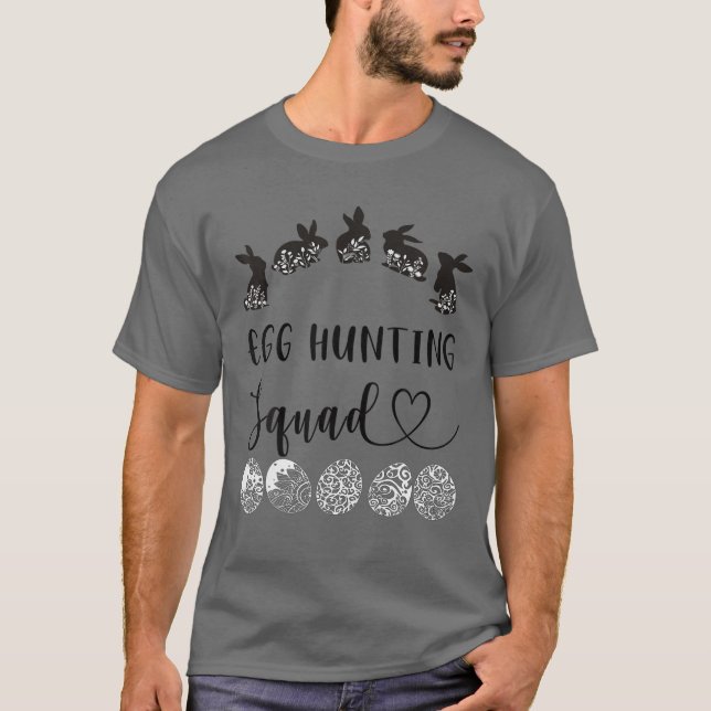 Cool Graphic Easter Bunny Egg Hunting Squad Tee Ha (Front)