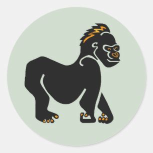 Cool graphic GORILLA - Nature - Africa Classic Round Sticker