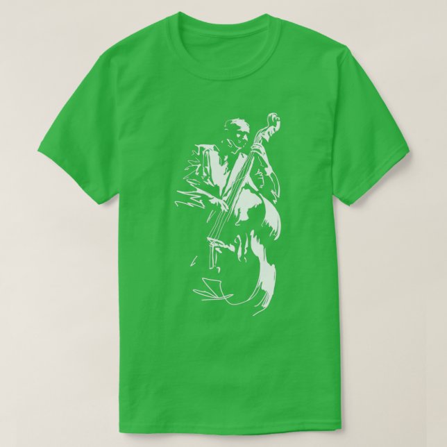 Cool Graphic Jazz Lovers Upright Bass Player desig T-Shirt (Design Front)