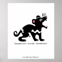 Cool graphic Tasmanian devil - Endangered animal -