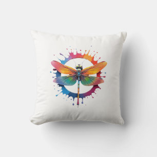 Cool Graphic Tie Dye Sunglasses Dragonfly Illustra Cushion