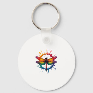 Cool Graphic Tie Dye Sunglasses Dragonfly Illustra Key Ring