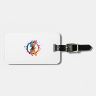 Cool Graphic Tie Dye Sunglasses Dragonfly Illustra Luggage Tag