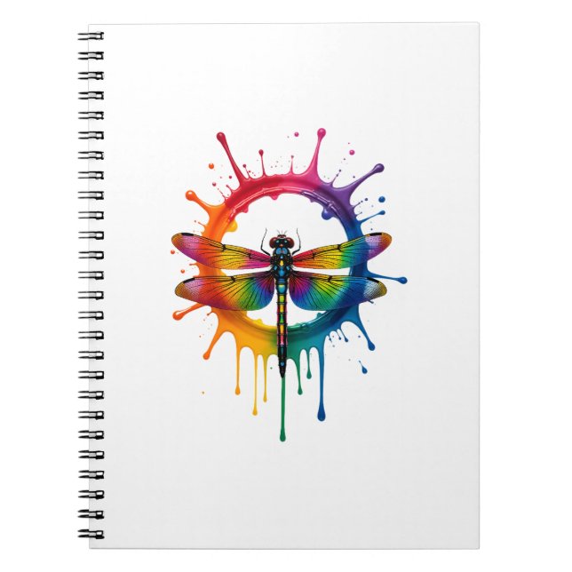 Cool Graphic Tie Dye Sunglasses Dragonfly Illustra Notebook (Front)