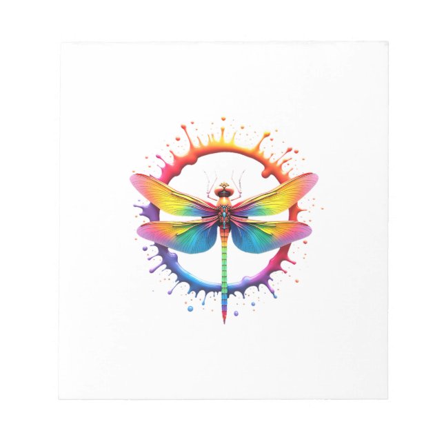 Cool Graphic Tie Dye Sunglasses Dragonfly Illustra Notepad (Front)