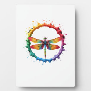 Cool Graphic Tie Dye Sunglasses Dragonfly Illustra Plaque