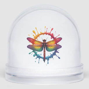 Cool Graphic Tie Dye Sunglasses Dragonfly Illustra Snowglobe