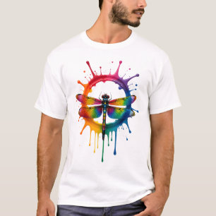 Cool Graphic Tie Dye Sunglasses Dragonfly Illustra T-Shirt