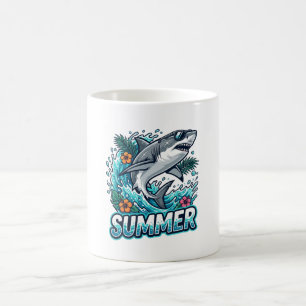 Cool Great White Shark Jumping - summer animal Coffee Mug