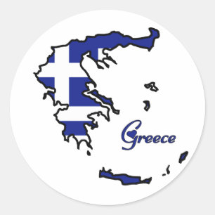 Cool Greece Classic Round Sticker