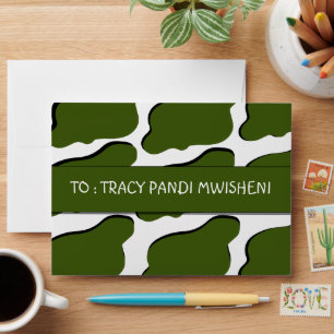 Cool green abstract art envelope
