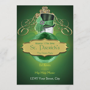Cool Green and Gold St. Patrick Party Invitation