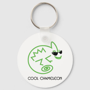 Cool Green Chameleon Key Ring