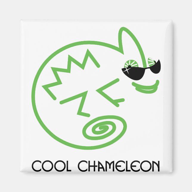 Cool Green Chameleon Magnet (Front)