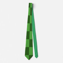 Cool Green Chequered Pattern Neck Tie