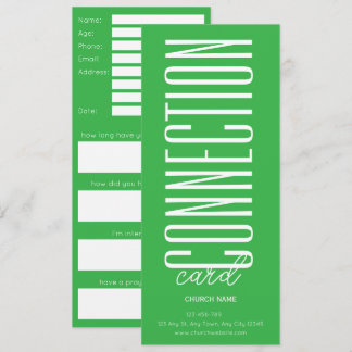 Cool Green Church Connection Card