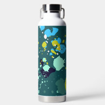 Cool Green Colourful Paint Splatter Initials