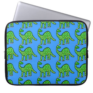 Cool Green Dinosaur Laptop Case Kids Gift