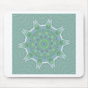 Cool Green Floral pattern Mouse Pad