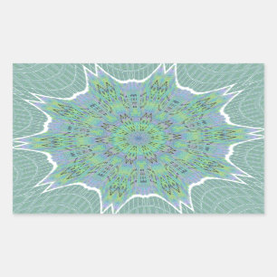 Cool Green Floral pattern Rectangular Sticker