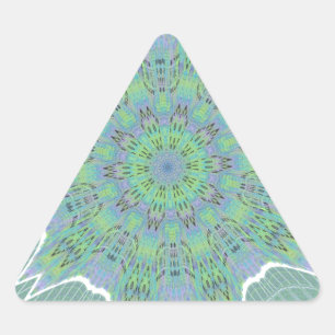 Cool Green Floral pattern Triangle Sticker