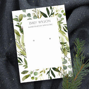 COOL GREEN FOLIAGE WREATH FRAME EARRING DISPLAY BUSINESS CARD