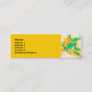 Cool Green Frog Animal Watercolor Mini Business Card