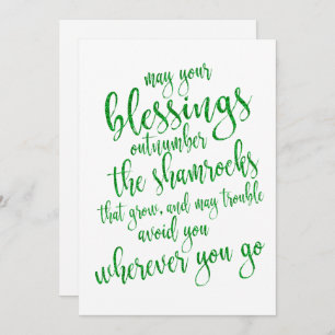 Cool Green Glitter St patrick's Day Party Invitation