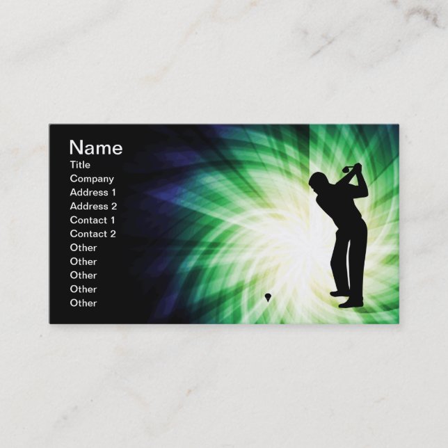Cool Green Golf Business Card (Front)