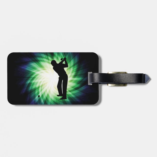 Cool Green Golf Luggage Tag (Back Horizontal)