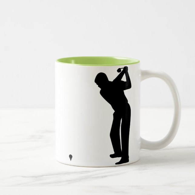 Cool Green Golf Two-Tone Coffee Mug (Right)
