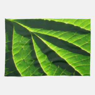 Cool green leaf tea towel