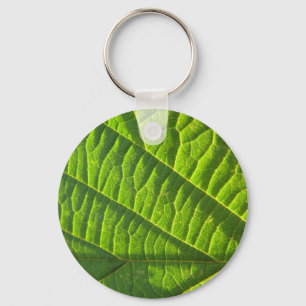 Cool green leafprint key ring