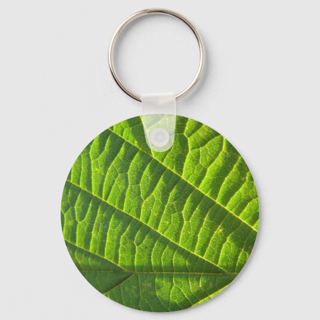 Cool green leafprint key ring (Front)