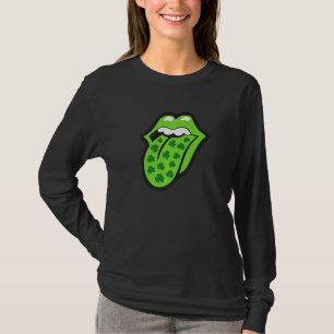 Cool Green Lips Lucky Shamrock Irish C St Patrick' T-Shirt
