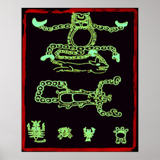 Cool Green Mayan Design Poster