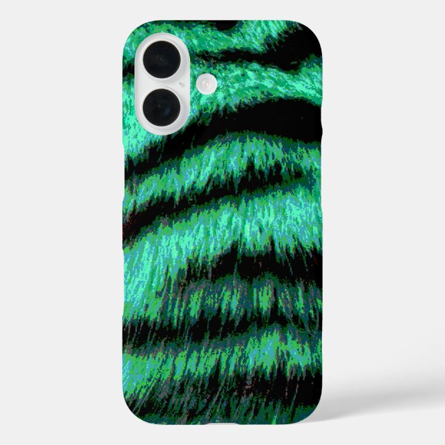 Cool green neon tiger stripes Case-Mate iPhone case (Back)