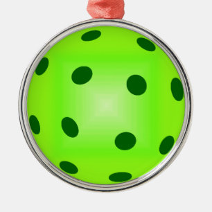Cool Green Pickleball Metal Ornament